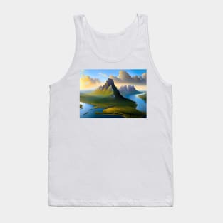 Fantasy Mountain Landscape - Drei Zinnen in the Dolomites Tank Top